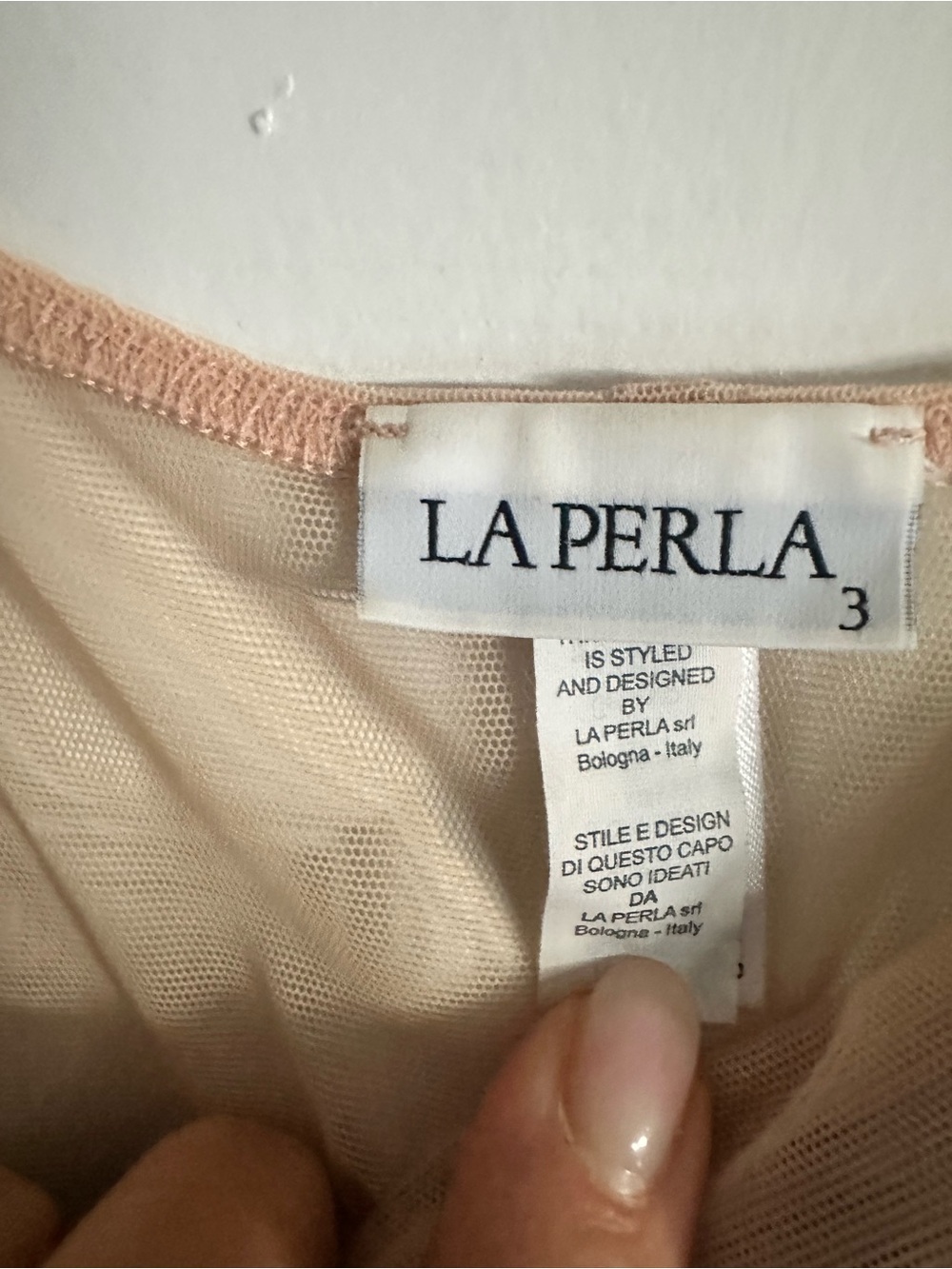 La Perla Nude and Brown Sheer Embroidered Chemise - Picture 3 of 3